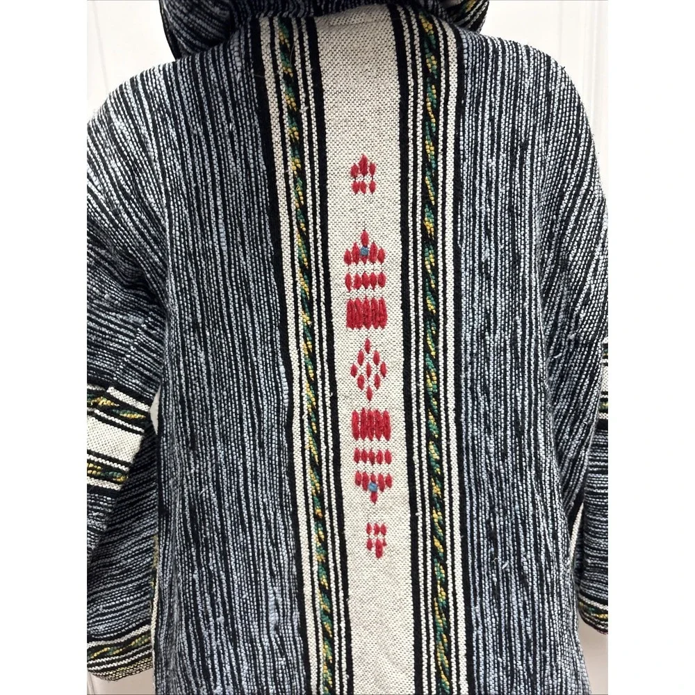 Djellaba Striped Pattern Cardigan with‎ Toggle Button Closure & Pockets